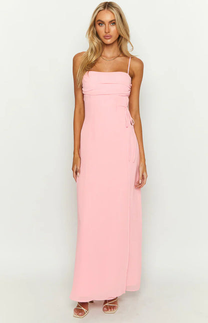 Flossie Pink Sleeveless Prom Dress