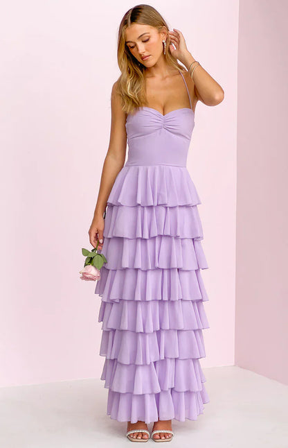 Georgie Lilac Ruffle Maxi Dress