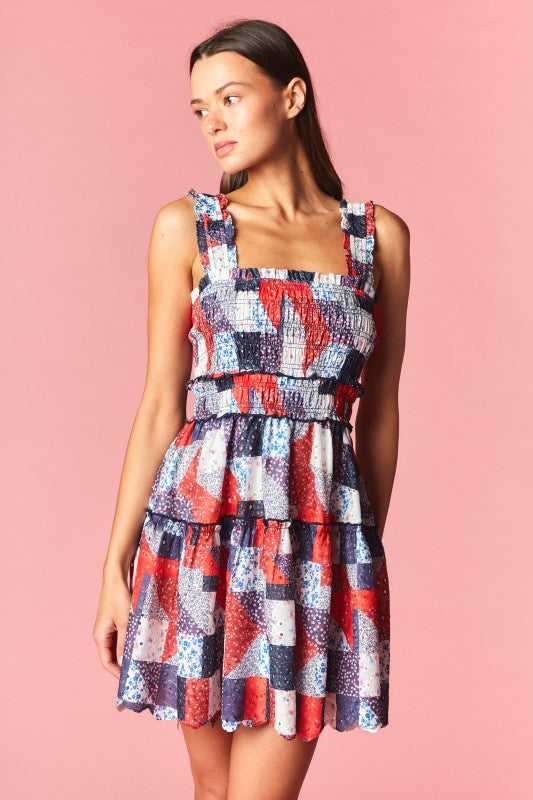 Miss USA Patchwork Mini Dress