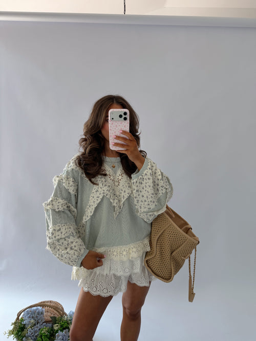 All In The Details Knit (Mint Floral)