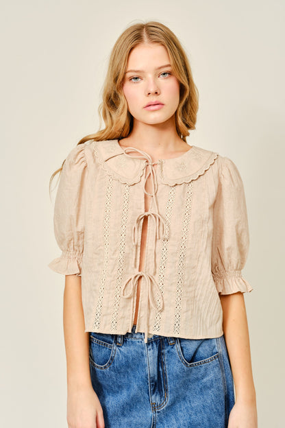 Petal Kissed Top Beige
