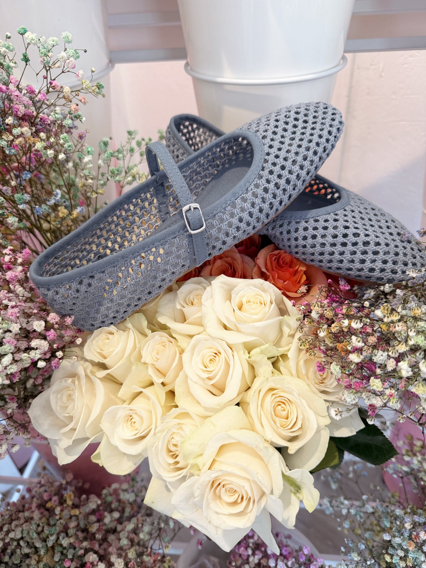 Meghan Mesh Flats (Denim)
