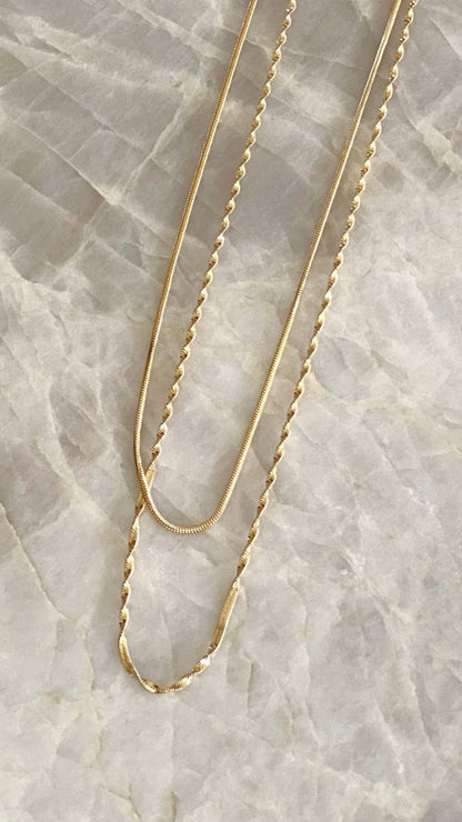 Sarah Twist Necklace Set - Gold