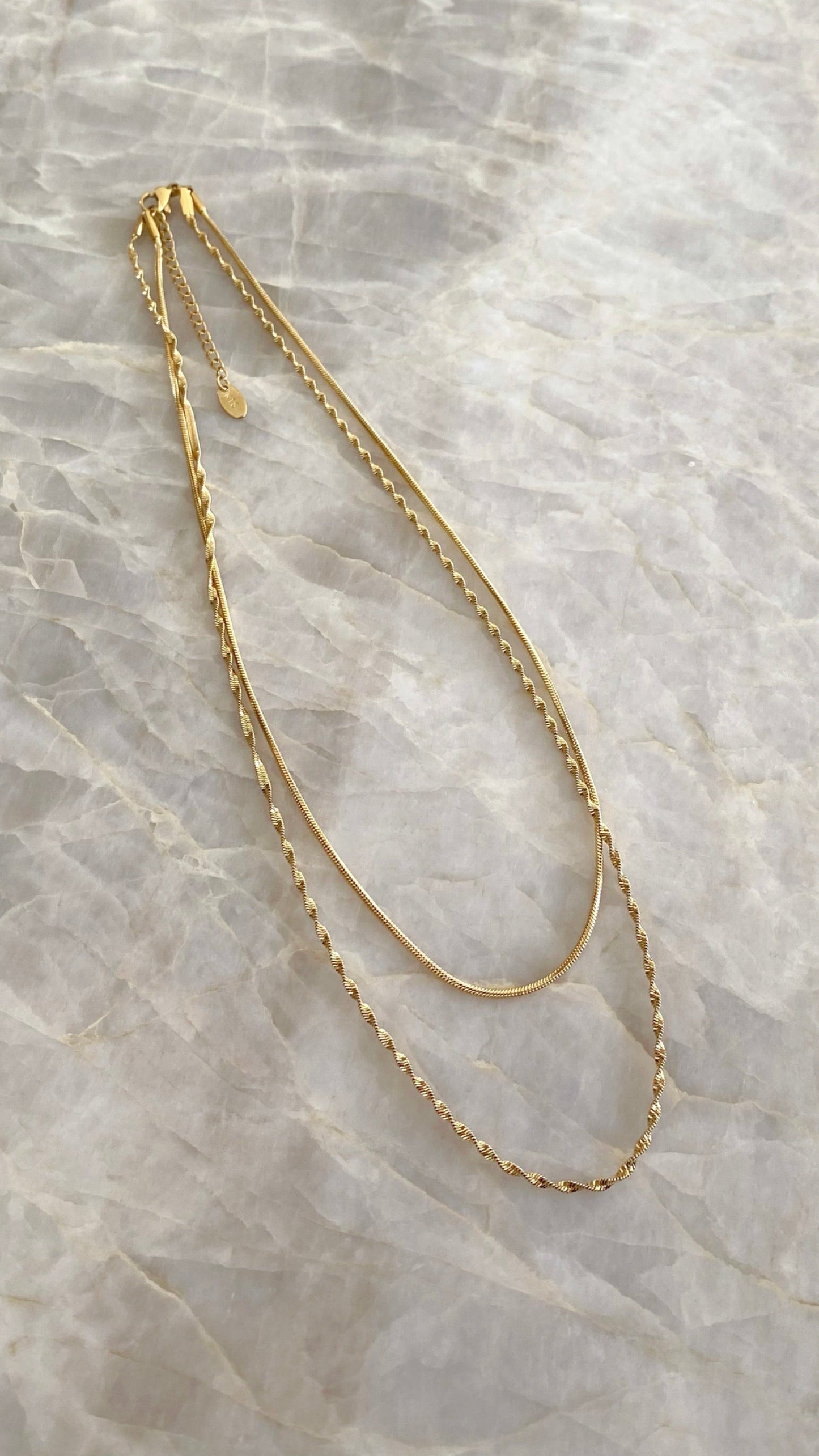 Sarah Twist Necklace Set - Gold