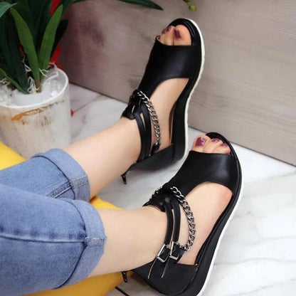 Casual Cool Chain Wedge Heel Sandals