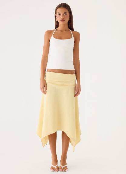 Jude Midi Skirt - Yellow Cream