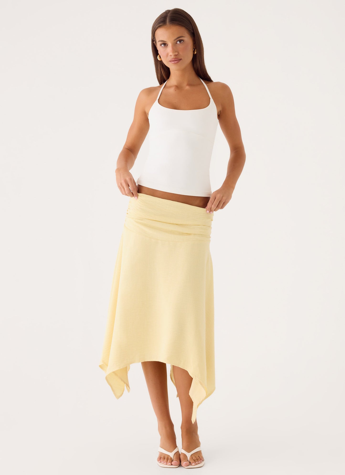 Jude Midi Skirt - Yellow Cream