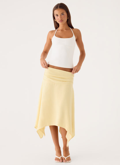 Jude Midi Skirt - Yellow Cream