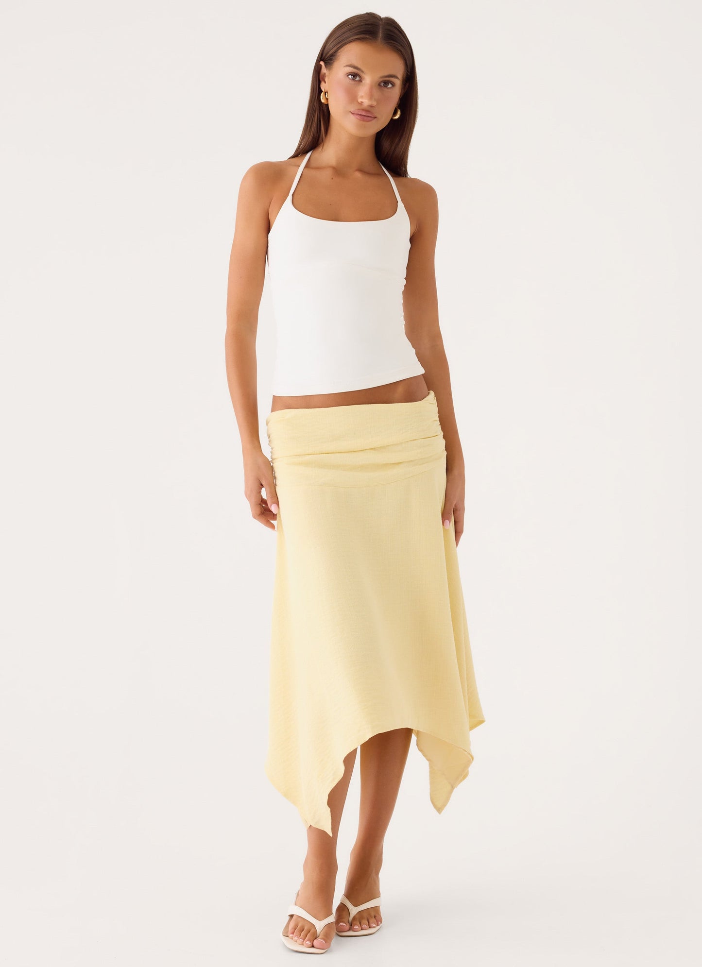 Jude Midi Skirt - Yellow Cream