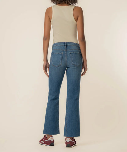 Kut Kelsey High Rise Fab AB Ankle Flare Raw Hem