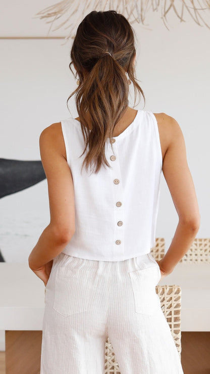 Persephone Crop Top - White