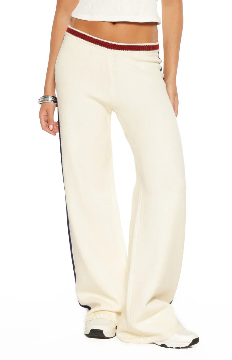 Luna Cream Knit Jacquard Track Pants