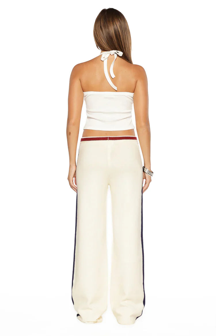 Luna Cream Knit Jacquard Track Pants