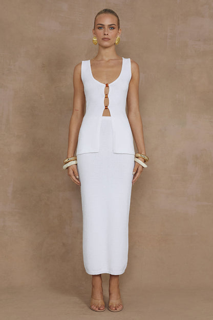 Nadina Midi Skirt - White