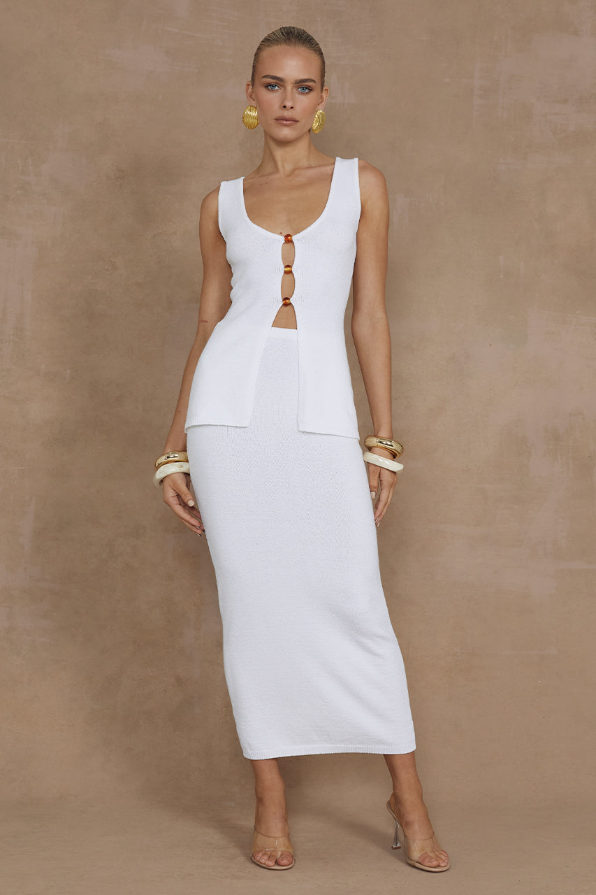 Nadina Midi Skirt - White