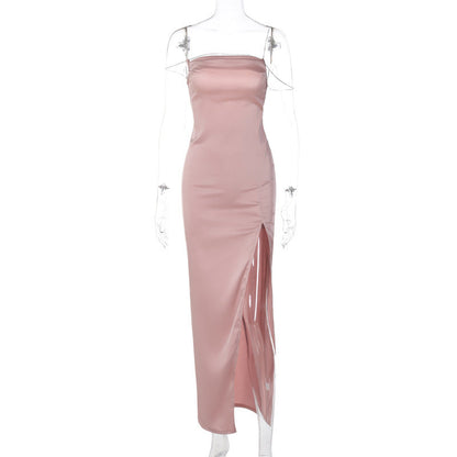 Ella Cowl Neck Satin Dress