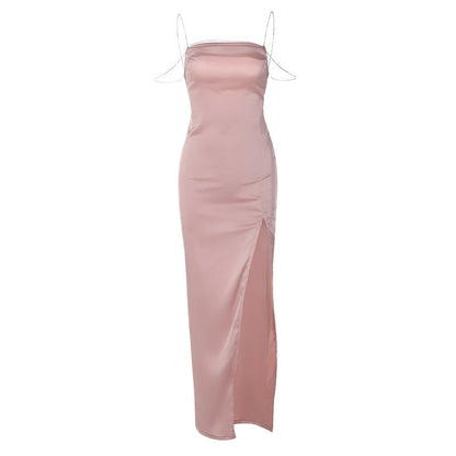 Ella Cowl Neck Satin Dress