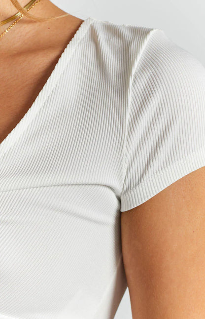 One Thing Cut Out Crop Top White