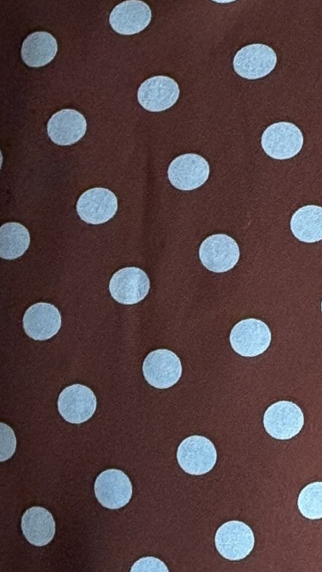 Liana Off Shoulder Top & Pants Set - Choc/Blue Polka Dot