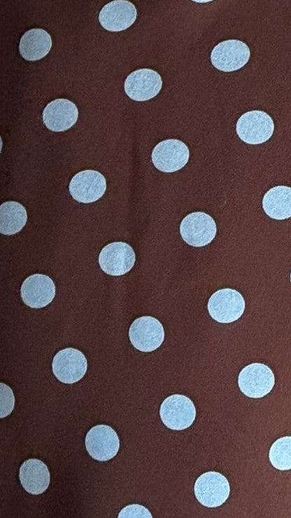 Liana Off Shoulder Top & Pants Set - Choc/Blue Polka Dot