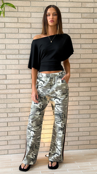 Vox Pants - Camo and Choc Stripe