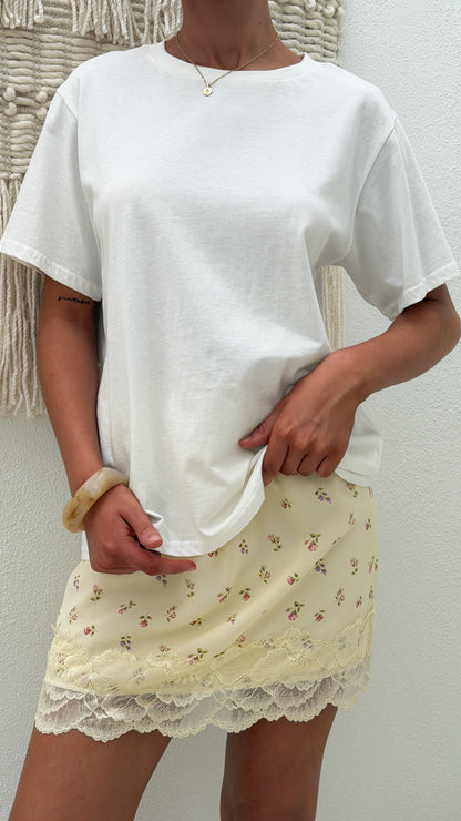 Kiki Lace Mini Skirt - Yellow Floral