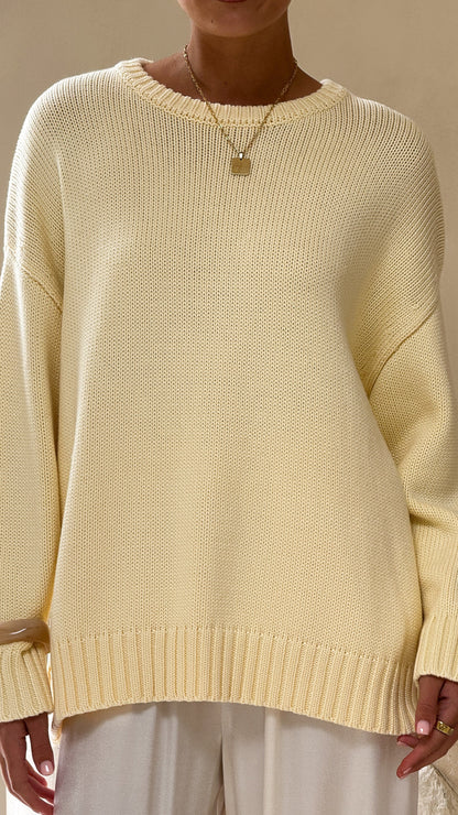 Dara Knitted Sweater - Butter Yellow