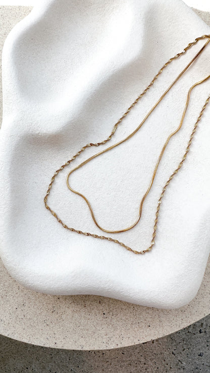 Sarah Twist Necklace Set - Gold