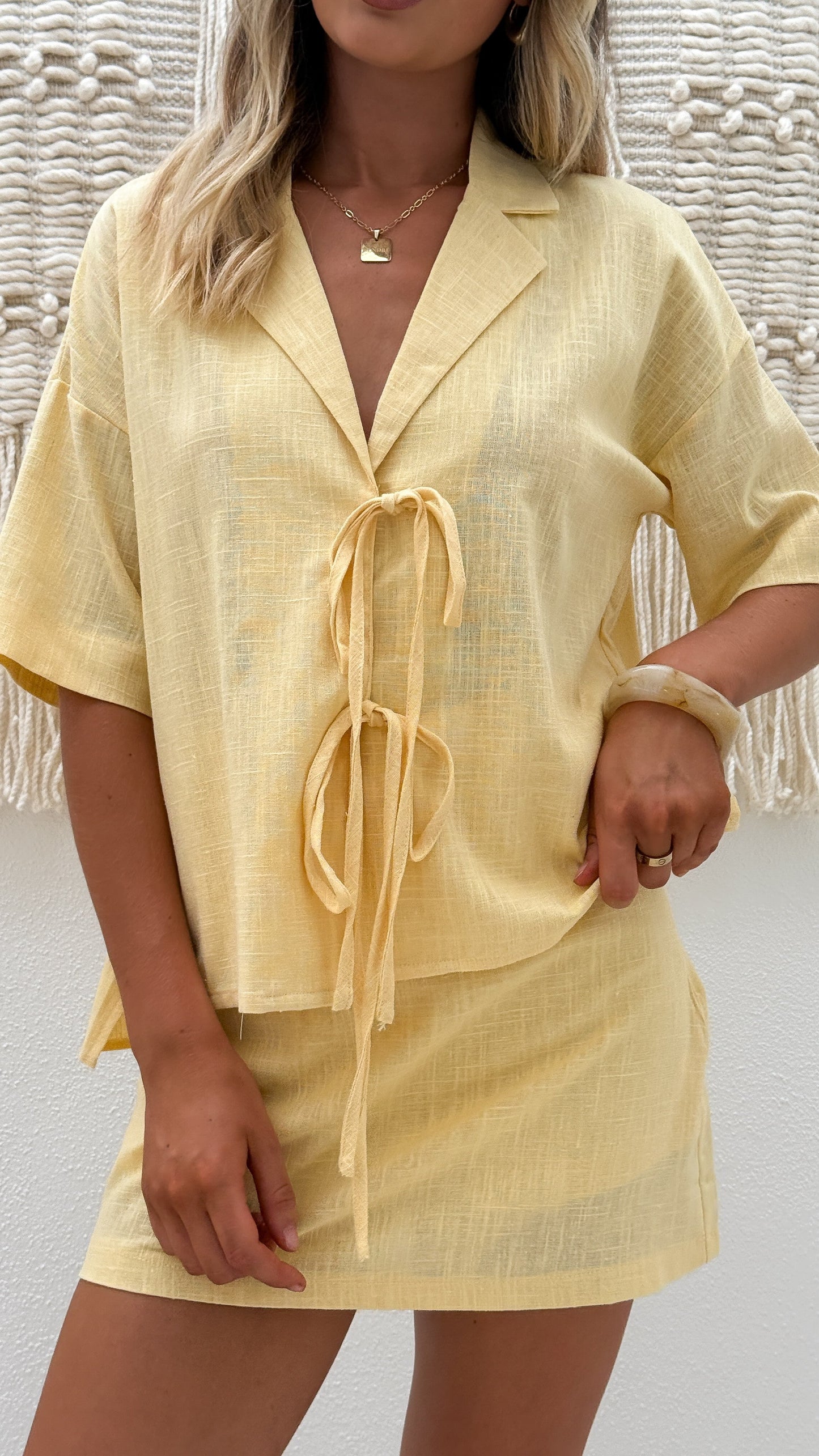 Louise Mini Skort - Light Yellow