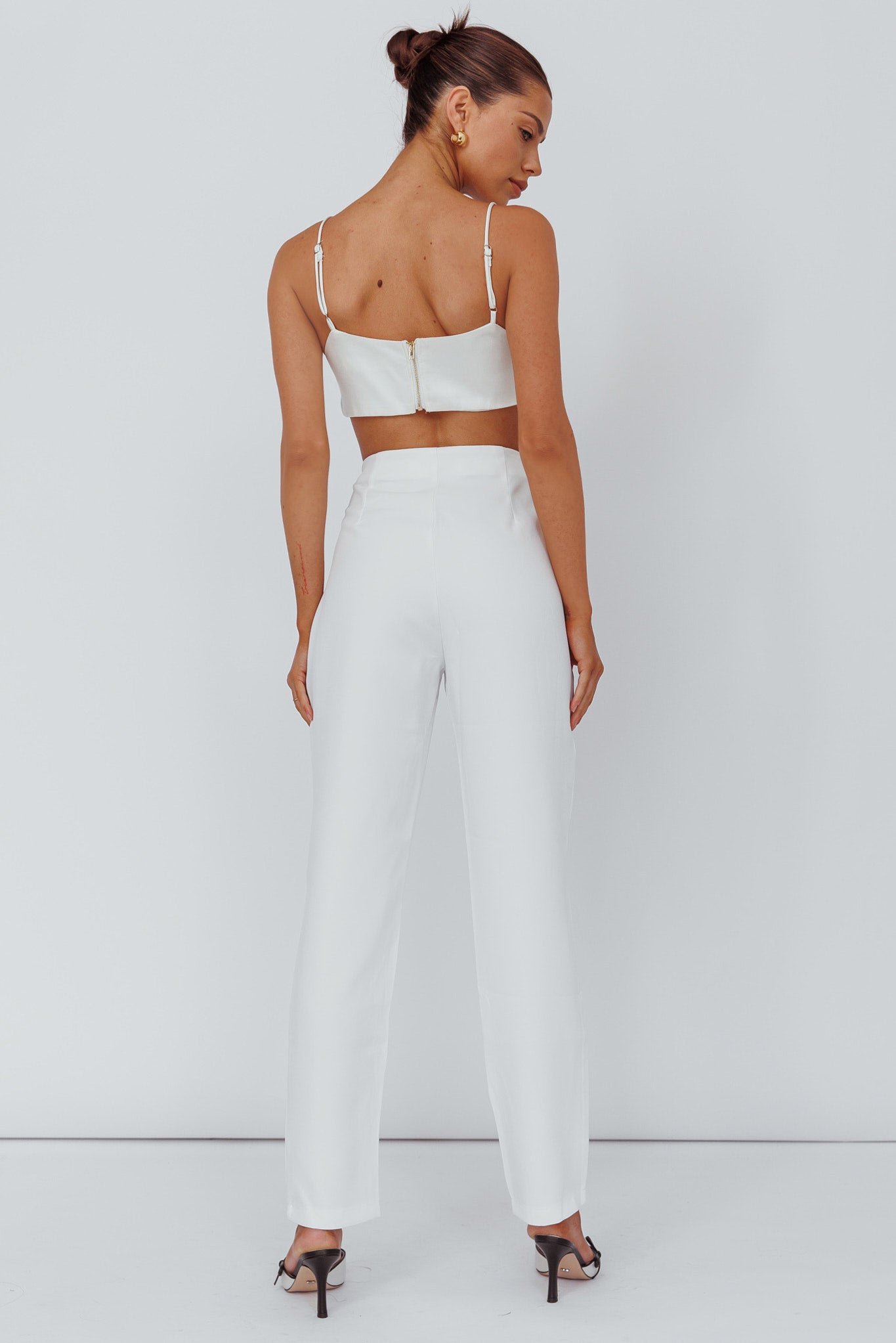 Moonlight Tango High Waist Pants White