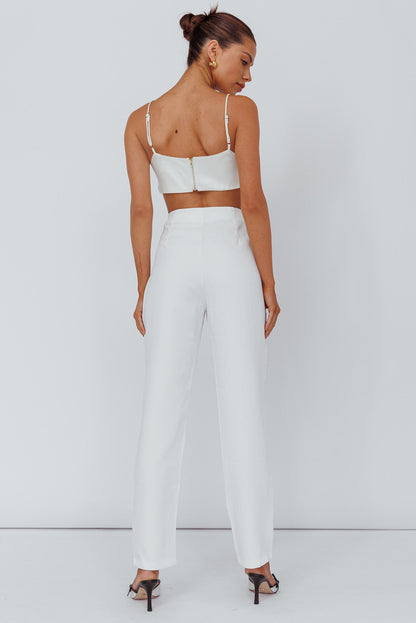 Moonlight Tango High Waist Pants White
