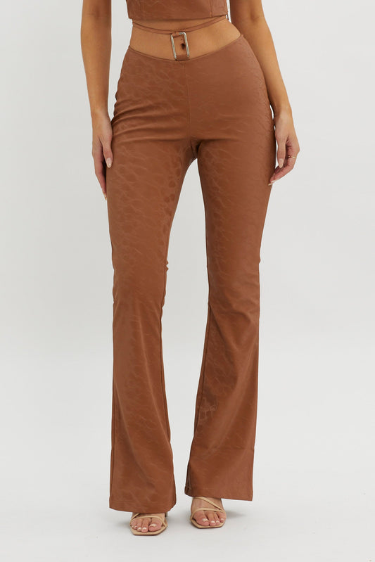 She's A Gemini Faux Leather Pants Mud