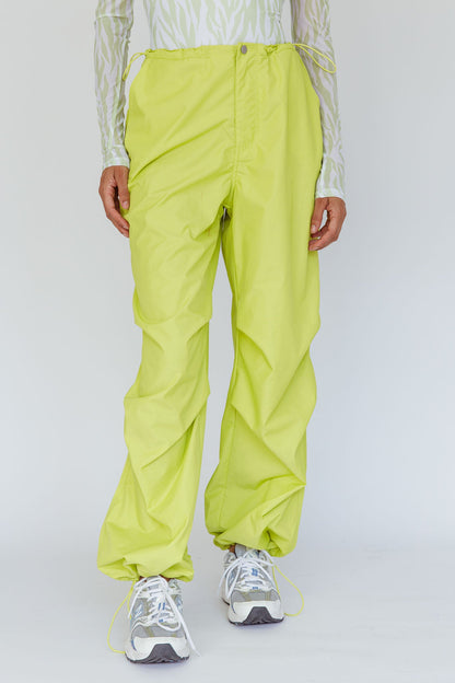 Break Dance Wide Leg Drawstring Pants Lime