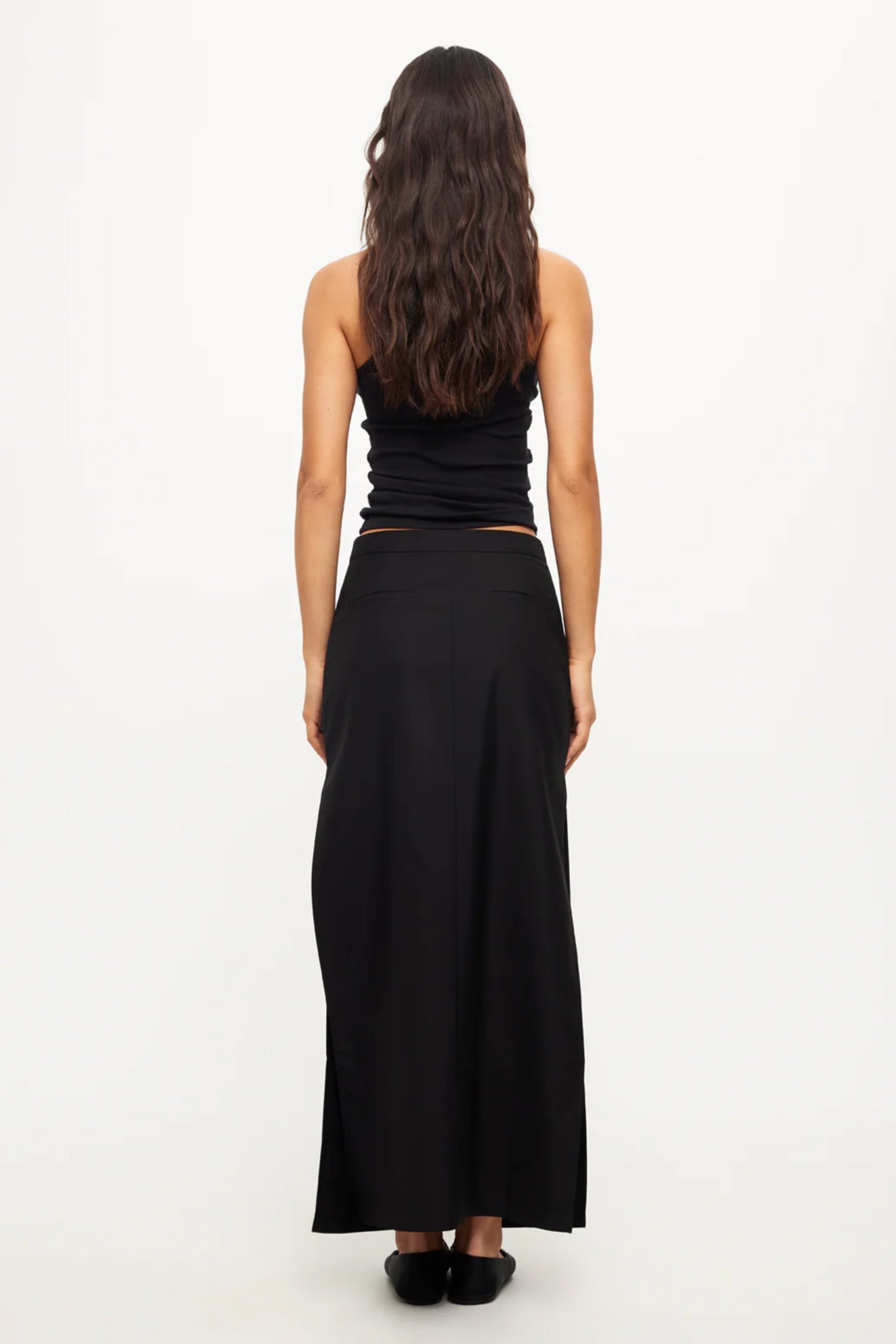 LIONESS Minimalist Maxi Skirt Onyx