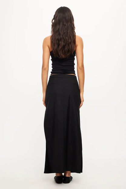 LIONESS Minimalist Maxi Skirt Onyx