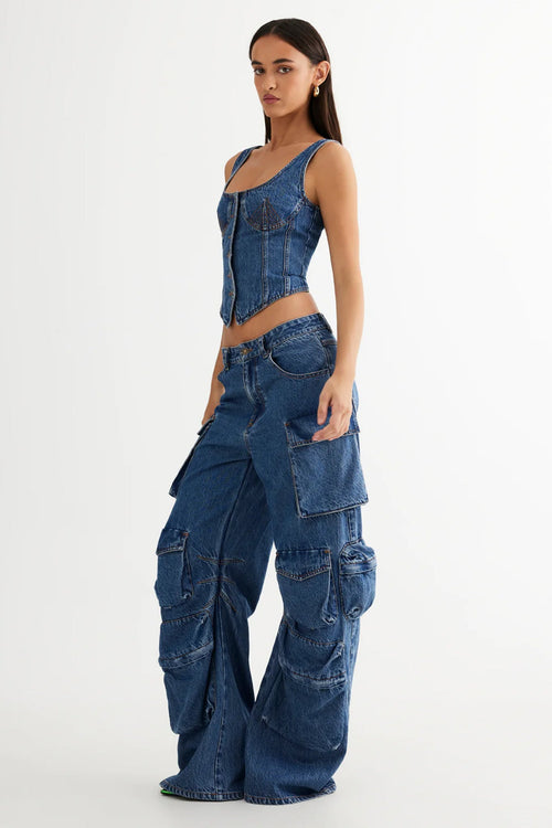 LIONESS Smokeshow Jeans Blue Denim