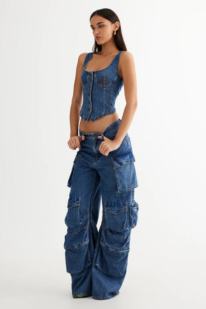 LIONESS Smokeshow Jeans Blue Denim