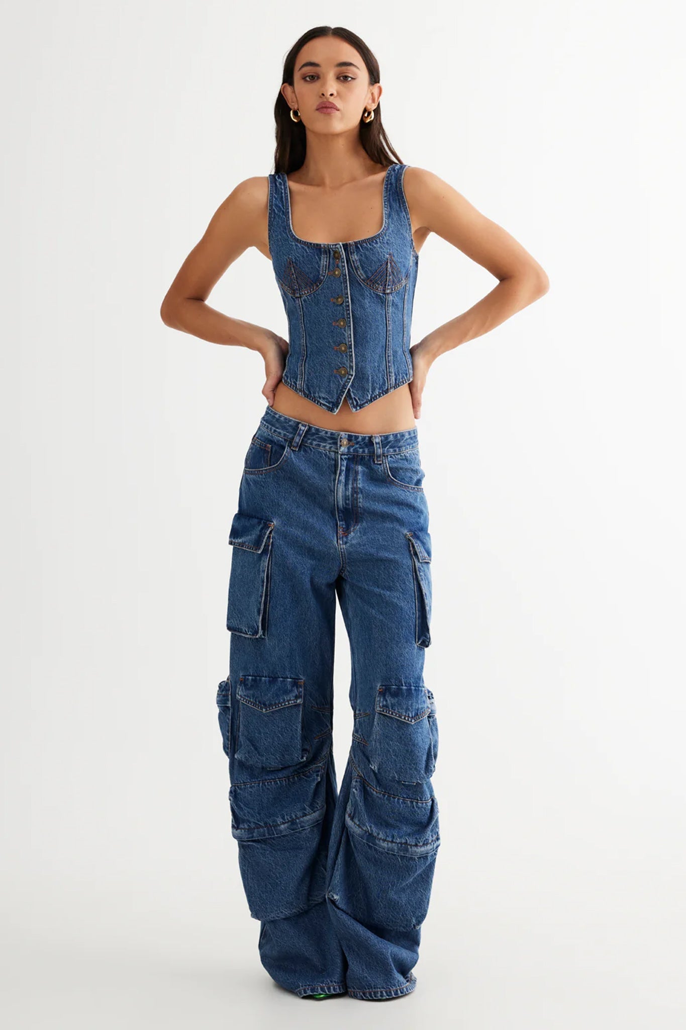 LIONESS Smokeshow Jeans Blue Denim