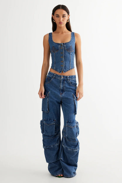LIONESS Smokeshow Jeans Blue Denim