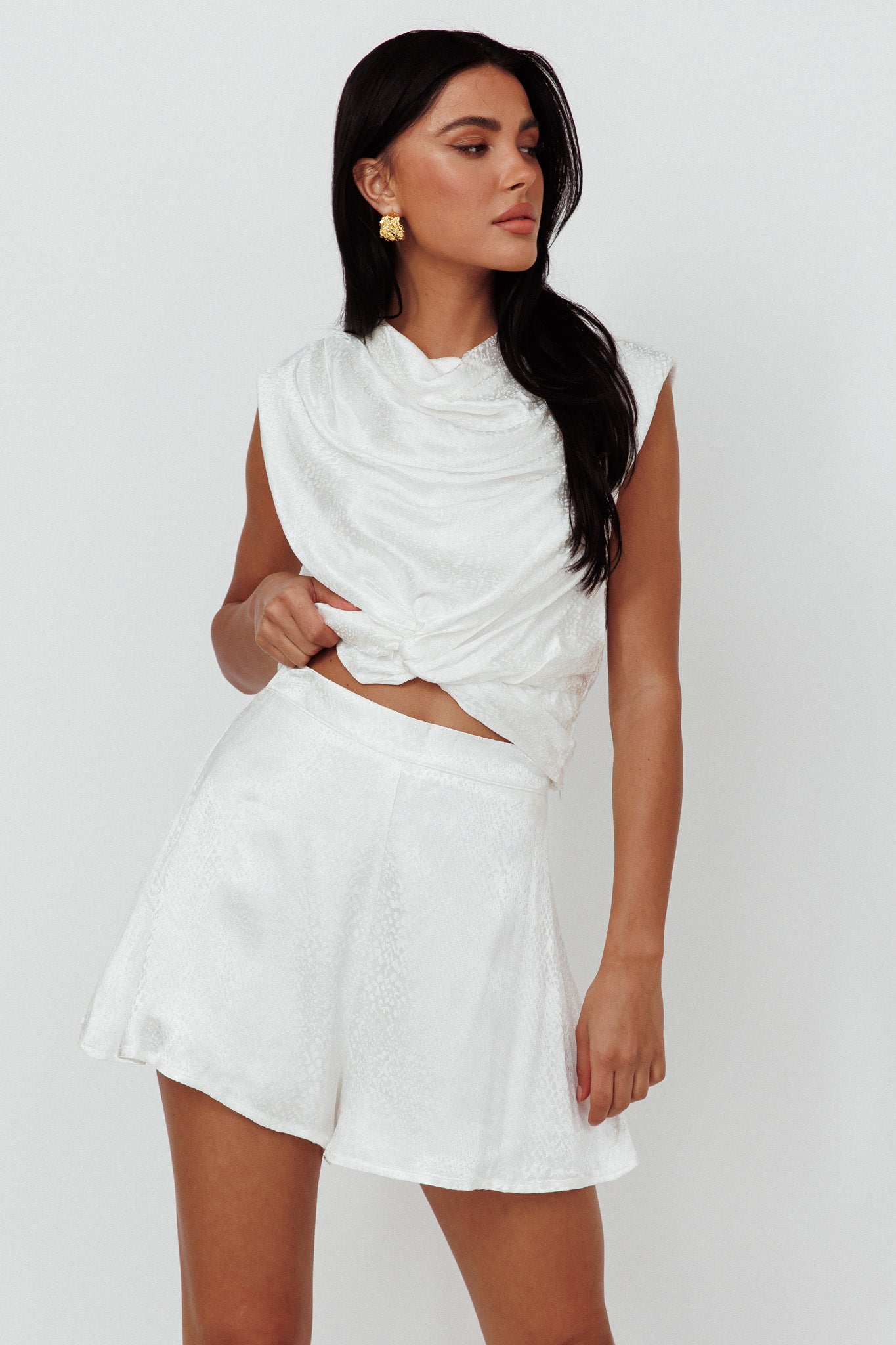 Sailing Snakeskin Texture Shorts White