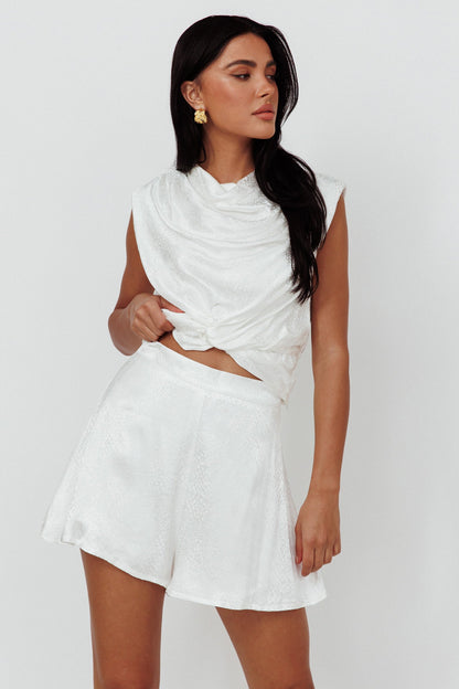 Sailing Snakeskin Texture Shorts White