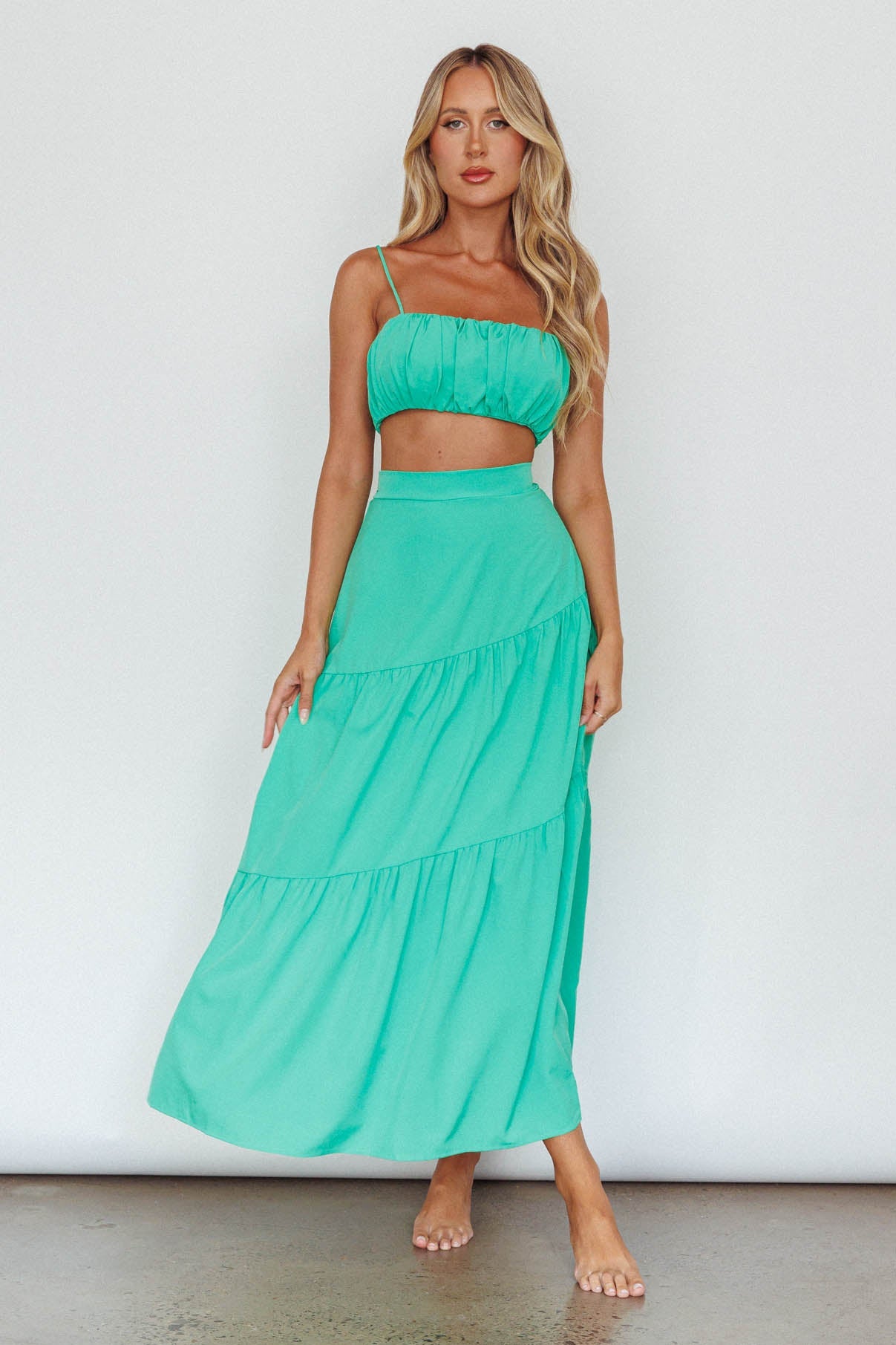 Bondi Waist Tie Maxi Skirt Apple