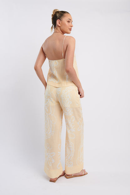Oceania Long Pants Print Yellow