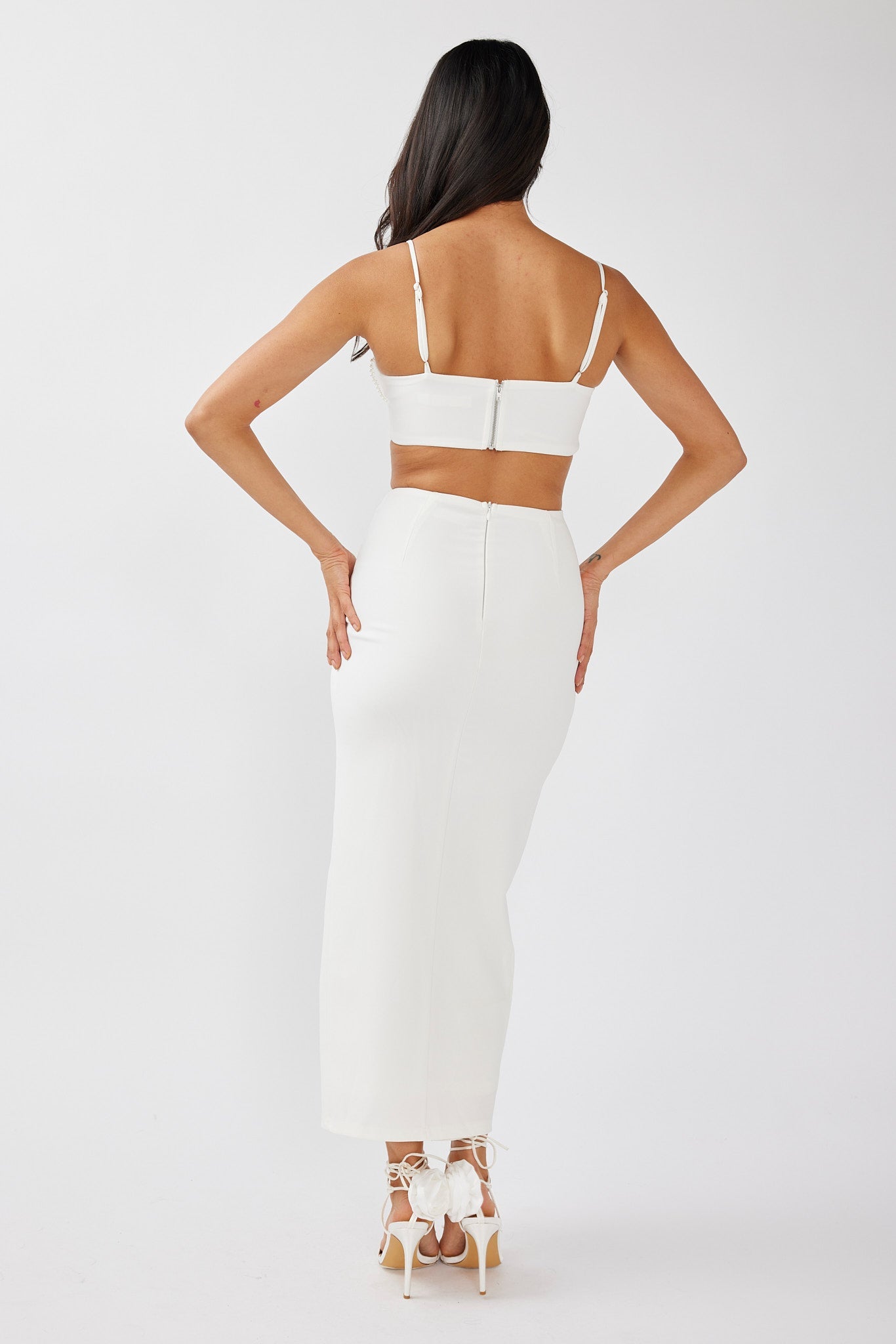 Next To You Thigh Split Skirt White