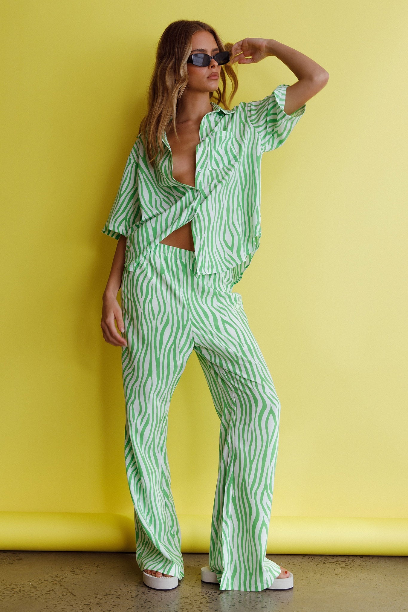 Just A Hunch Pants Zebra Green