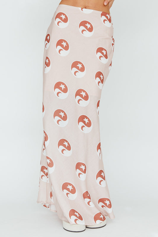 Just A Hunch Maxi Skirt Yin Yang Rose