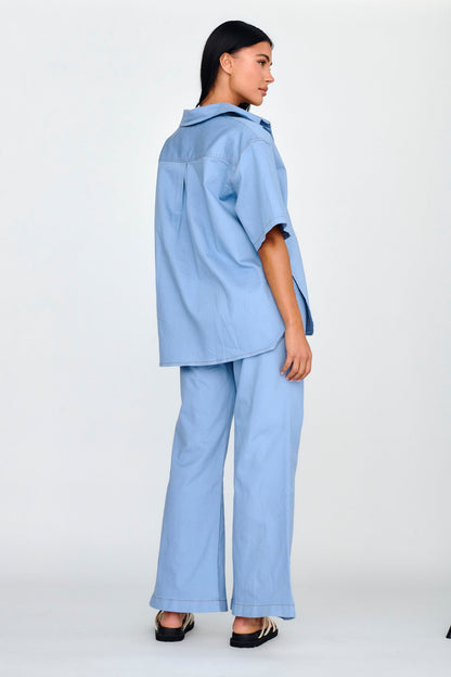 Light Aura Long Pants Denim Blue