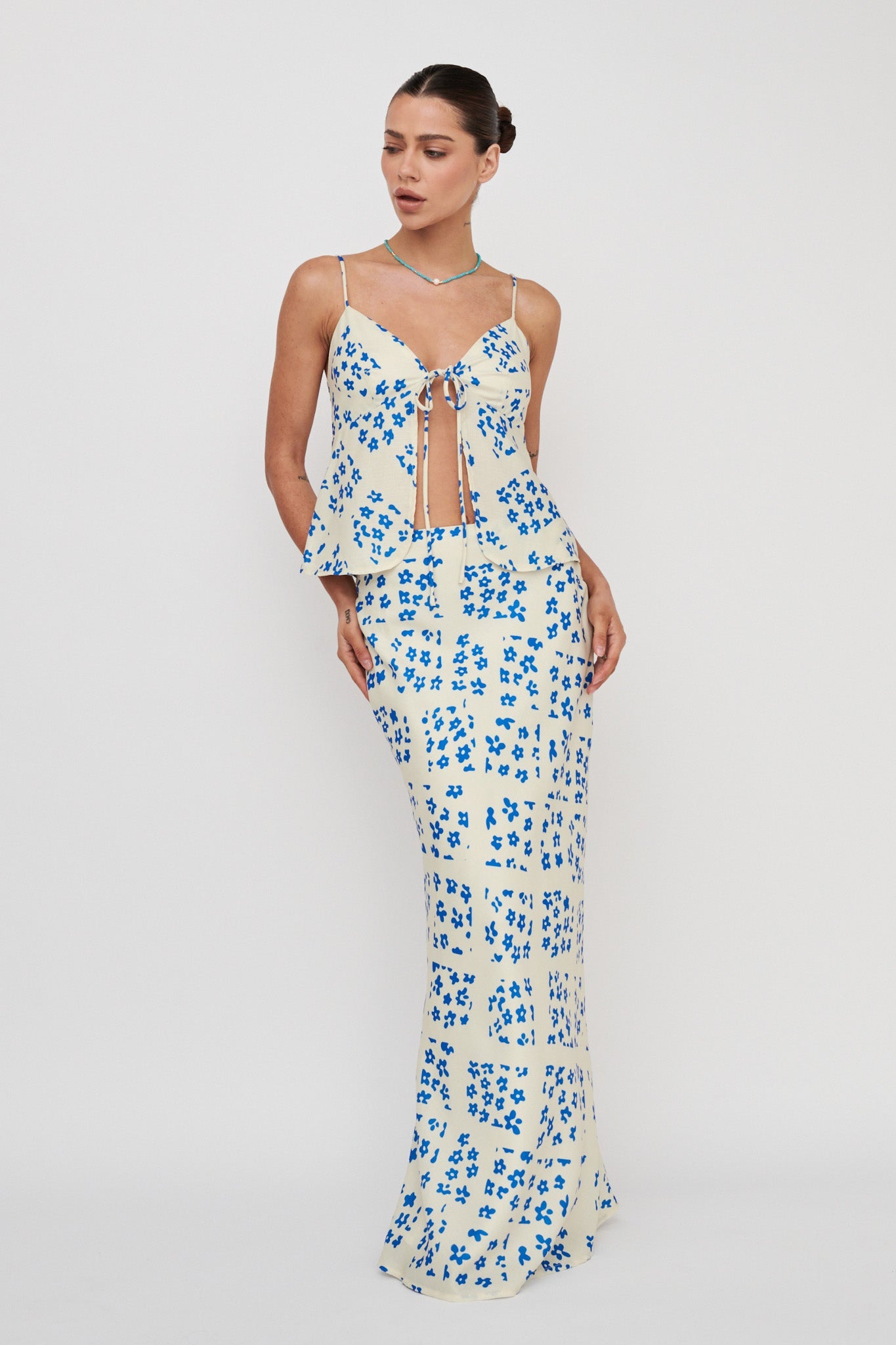 Heart & Soul Maxi Skirt Floral Cream