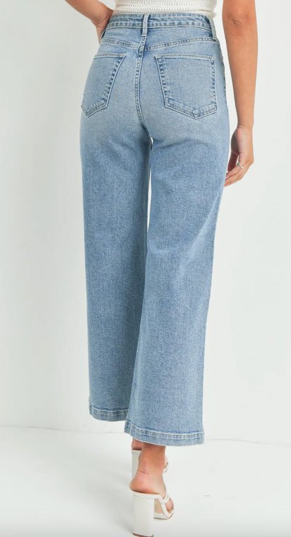 Just Black Patch Pocket Wide Leg Jeans