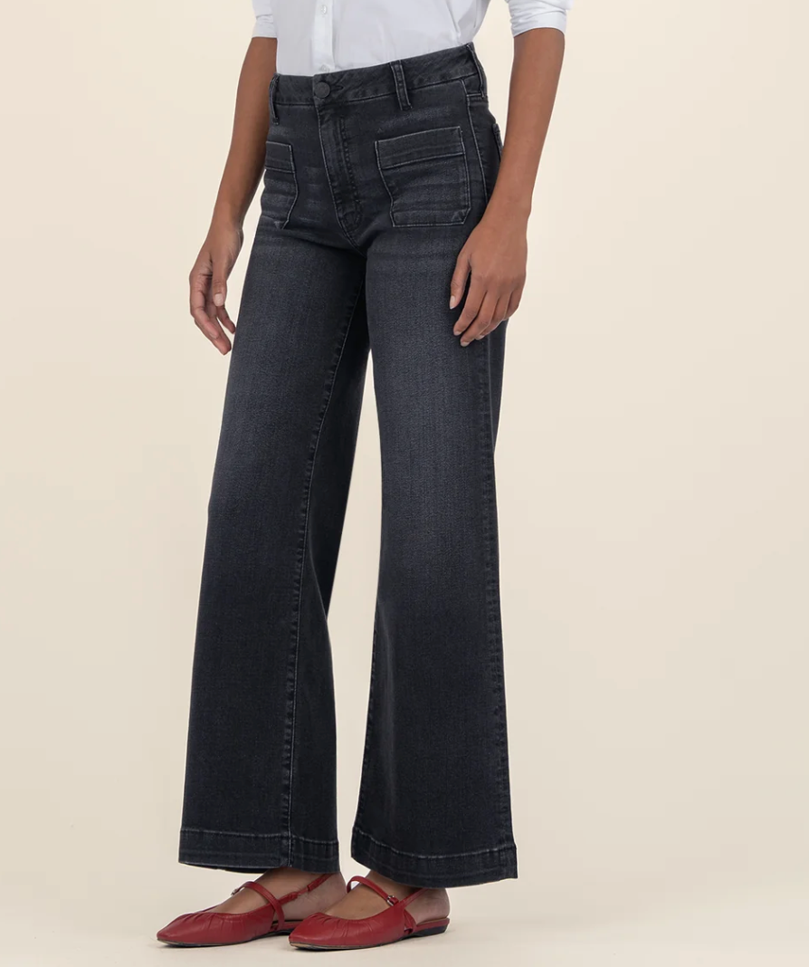 Kut Meg High Rise Wide Leg w/Patch Jean
